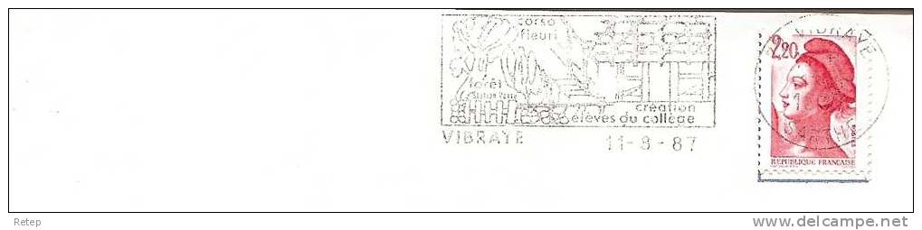 Frankrijk 1987, Stempelvlag Vibraye - Brieven En Documenten