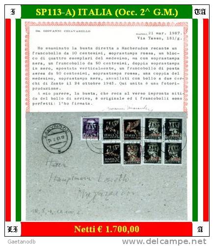 Zante-SP00113-A - Occupazione Tedesca 1943 - Stupendo Documento Postale - Qualità A Vostro Giudizio. - Duitse Bez.: Zante