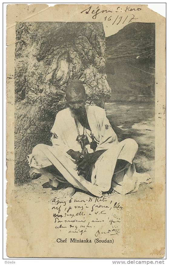 Chef Minianka Soudan Tres Mauvais Etat Cachet Segou 1907 - Sudan