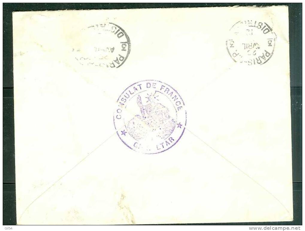 YVERT NÂ°58 SUR LETTRE ( Deesse Assise Consulat De France De Gibraltar Au Dos ) En 1912 Pour Paris  - LM14411 - Gibilterra