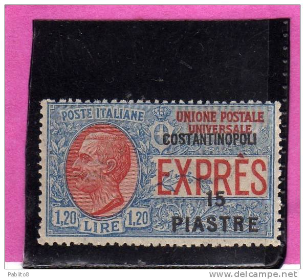 OCCUPAZIONI ITALIANE LEVANTE COSTANTINOPOLI 1923 ESPRESSO 15 P SU 1,20 COSTANTINOPOLI MNH BEN CENTRATO - European And Asian Offices