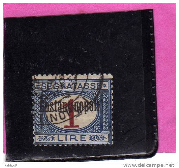 ITALY ITALIA LEVANTE COSTANTINOPOLI 1922 SEGNATASSE TASSE TAXES LIRE 1 USED TIMBRATO - Bureaux D'Europe & D'Asie