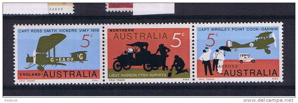 RB 726 - Australia 1969 - 1st England To Australia Flight - Strip Of 3 Stamps MNH - Neufs
