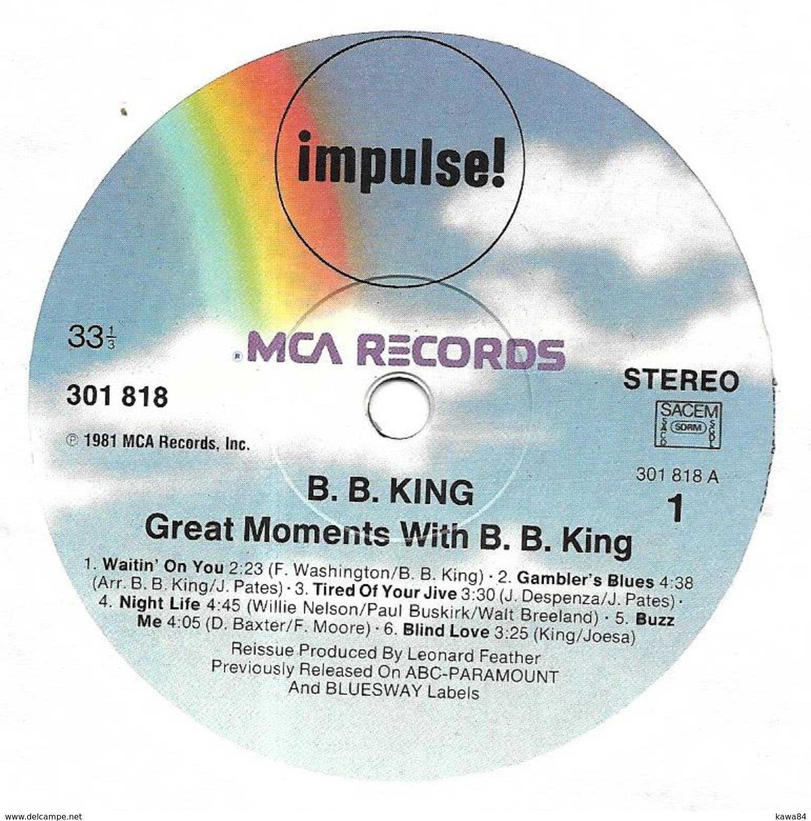 2 LP 33 RPM (12")  B.B King  "  Great Moments With  "  Europe - Blues