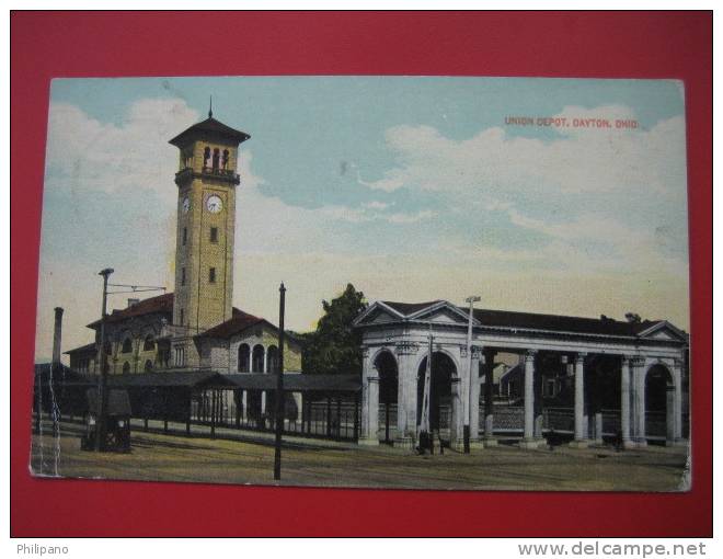Depot- Train Station--- Union Depot Dayton OH   1912 Cancel No Stamp    ---===-- Ref 191 - Dayton