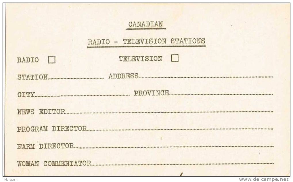 Entero Postal CANADA  4 Ctvos Violeta. Radio Television - 1903-1954 Kings