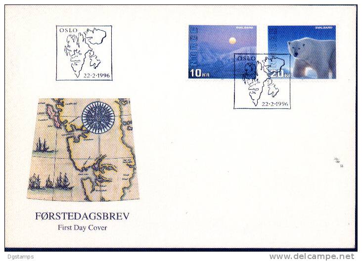 Noruega YT1159-60 FDC Archipielago De Svalband: Paisaje, Oso Polar, Mapa, Islas, Barcos De Vela. - Ours