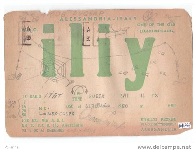 PO1654# QSL - RADIO - ALESSANDRIA ILIY  VG 1950 - Radio