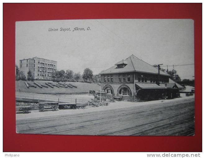 Depot- Train Station---   Akron Ohio  Union Depot   Undivded Back  ---===-- Ref 191 - Akron