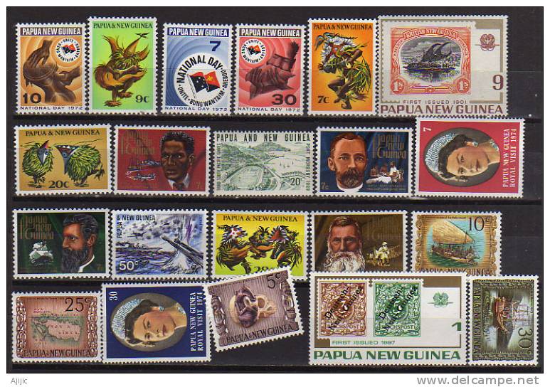 PAPOUASIE NOUVELLE GUINEE. 21 Beaux Timbres Neufs ** , COTE 23.50 €, Tous Grands Format., Tous Differents. - Vrac (max 999 Timbres)