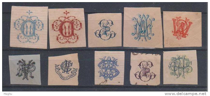 Old Monogramms Cut Out, Logo,  Art,  As Scan - Other & Unclassified