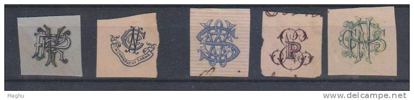 Old Monogramms Cut Out, Logo,  Art,  As Scan - Other & Unclassified