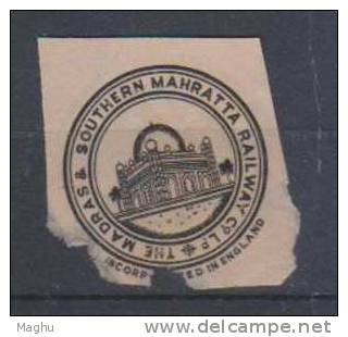 England Company, Old Monogram Cut Out, The Southern Maratha Rrailways Co., Train, Architecture., - Seals Of Generality