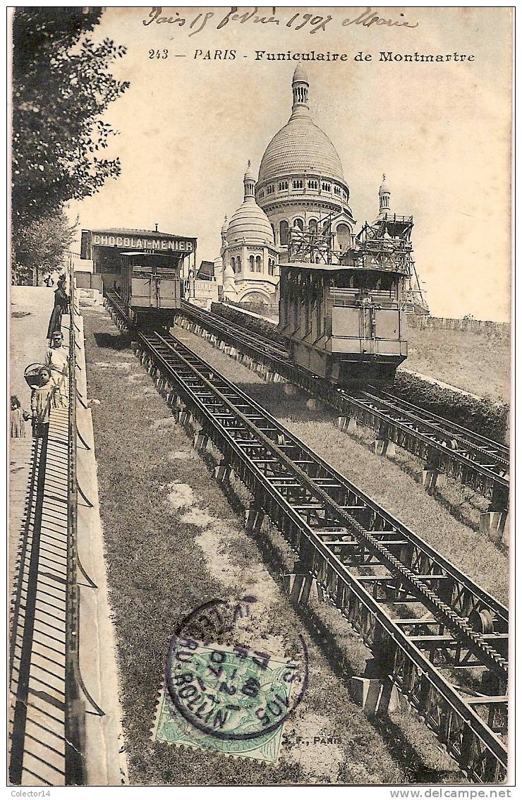 PARIS  FUNICULAIRE DE MONTMARTRE     1907 - Nahverkehr, Oberirdisch