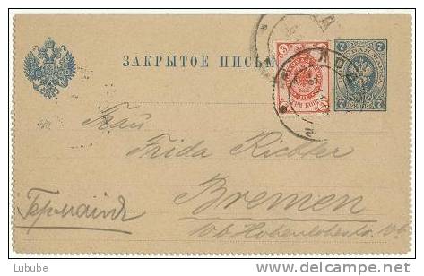 Kartenbrief  Lodz - Bremen    1908 - Enteros Postales