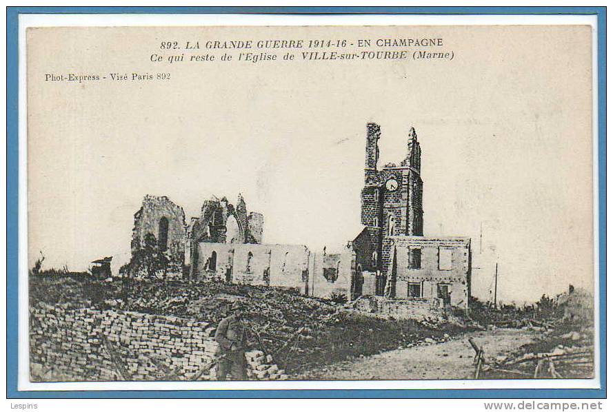 51 - VILLE Sur TOURBE --  Ce Qui Reste De L'Eglise - Ville-sur-Tourbe