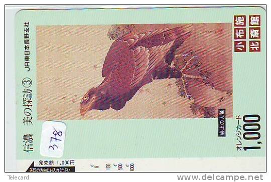 Telecarte JAPON *  OISEAU EAGLE  (378) AIGLE * JAPAN Bird Phonecard  * Vogel * Telefonkarte ADLER * AGUILA * - Águilas & Aves De Presa