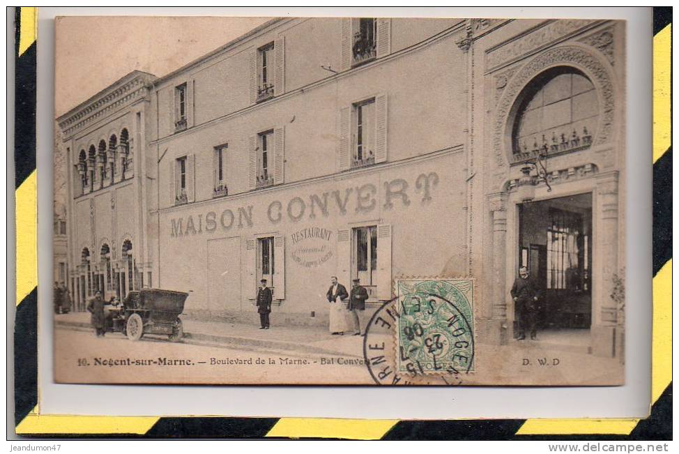 NOGENT-SUR-MARNE. - . BOULEVARD DE LA MARNE. RESTAURANT - BAL CONVERT. CARTE ANIMEE. - Restaurants