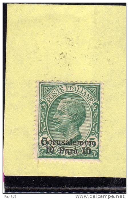 LEVANTE GERUSALEMME1909-11 10PA SU 5C MNH - Bureaux D'Europe & D'Asie