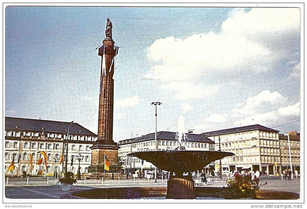 AK DARMSTADT Luisenplatz Statue Brunnen -1. 2. 60. -- 7 (16) DARMSTADT A Werbestempel Wettervorhersage Durch Fernsprechs - Darmstadt