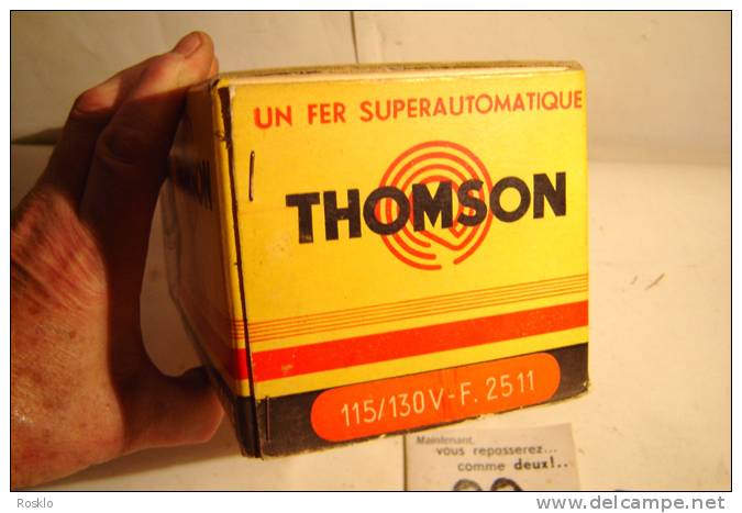 PUBLICITE / ANCIENNE BOITE DE FER A REPASSER THOMSON AVEC NOTICES / BEL ETAT - Dosen