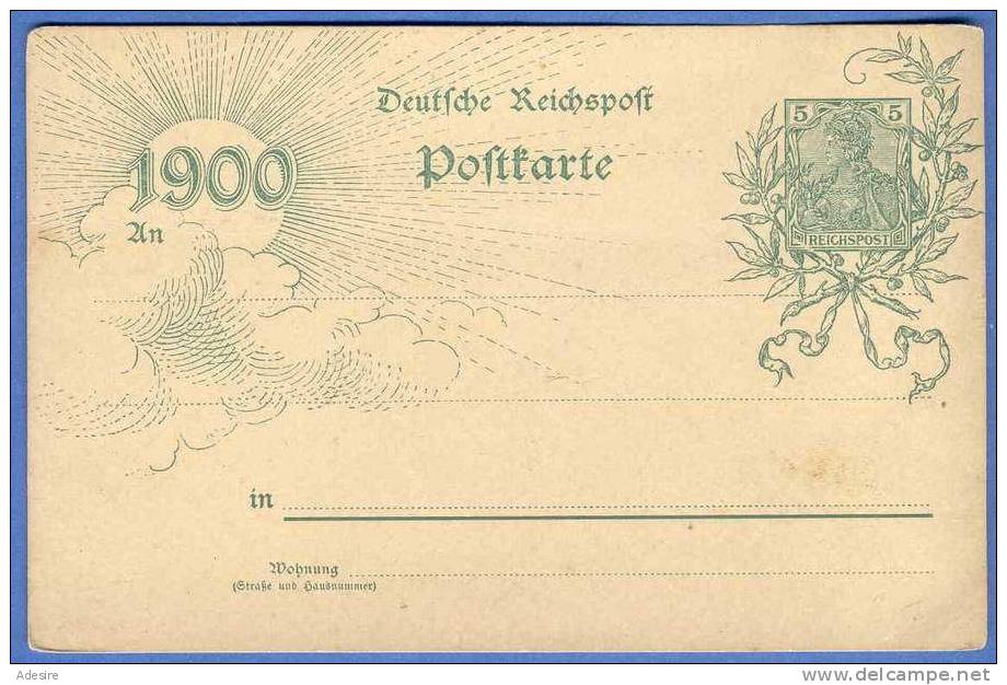 5 Pfg Ganzsache ** Auf Schmuckkarte "Deutsche Reichspost" Um 1900 - Sonstige & Ohne Zuordnung