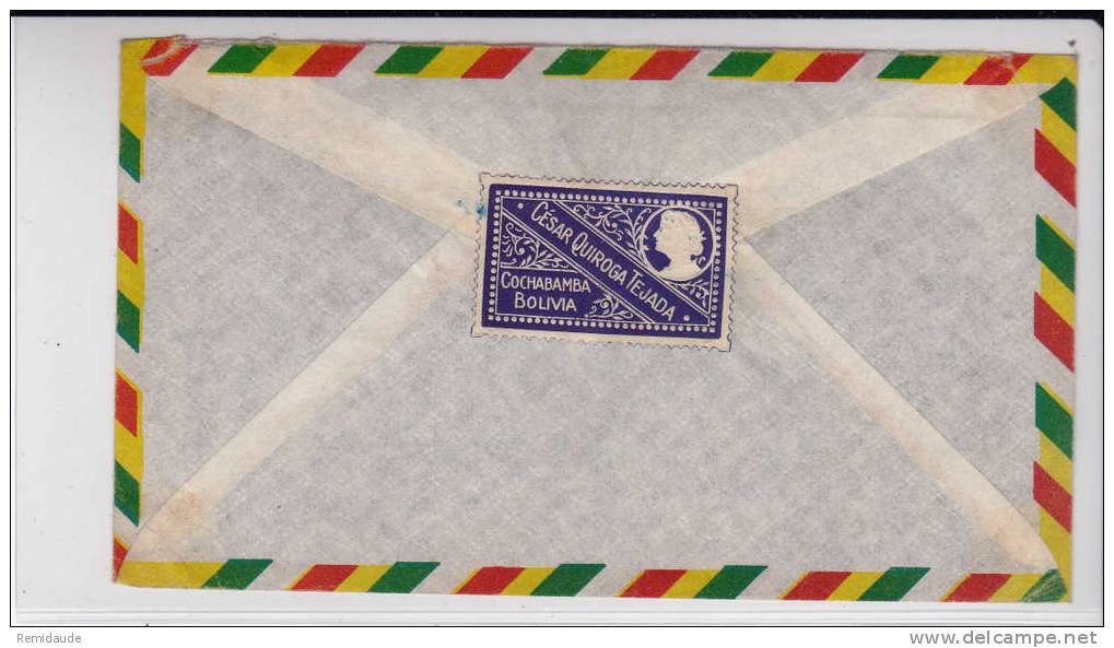 BOLIVIA - 1952 - LETTRE Par AVION (AIRMAIL) De COCHABAMBA Pour DRESDEN (GERMANY) - Bolivia