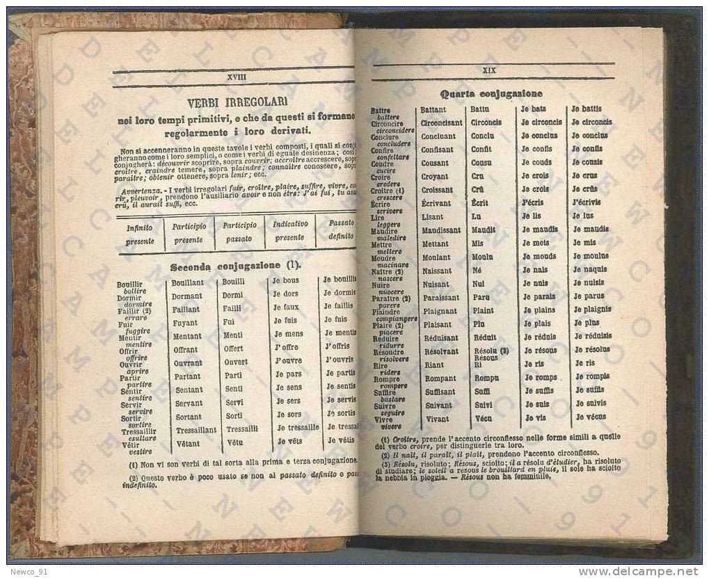 DIZIONARIO ITALIANO - FRANCESE - Autore: CORMON E MANNI - Editore: FRANCESCO PAGNONI MILANO - 1874 - Dictionnaires