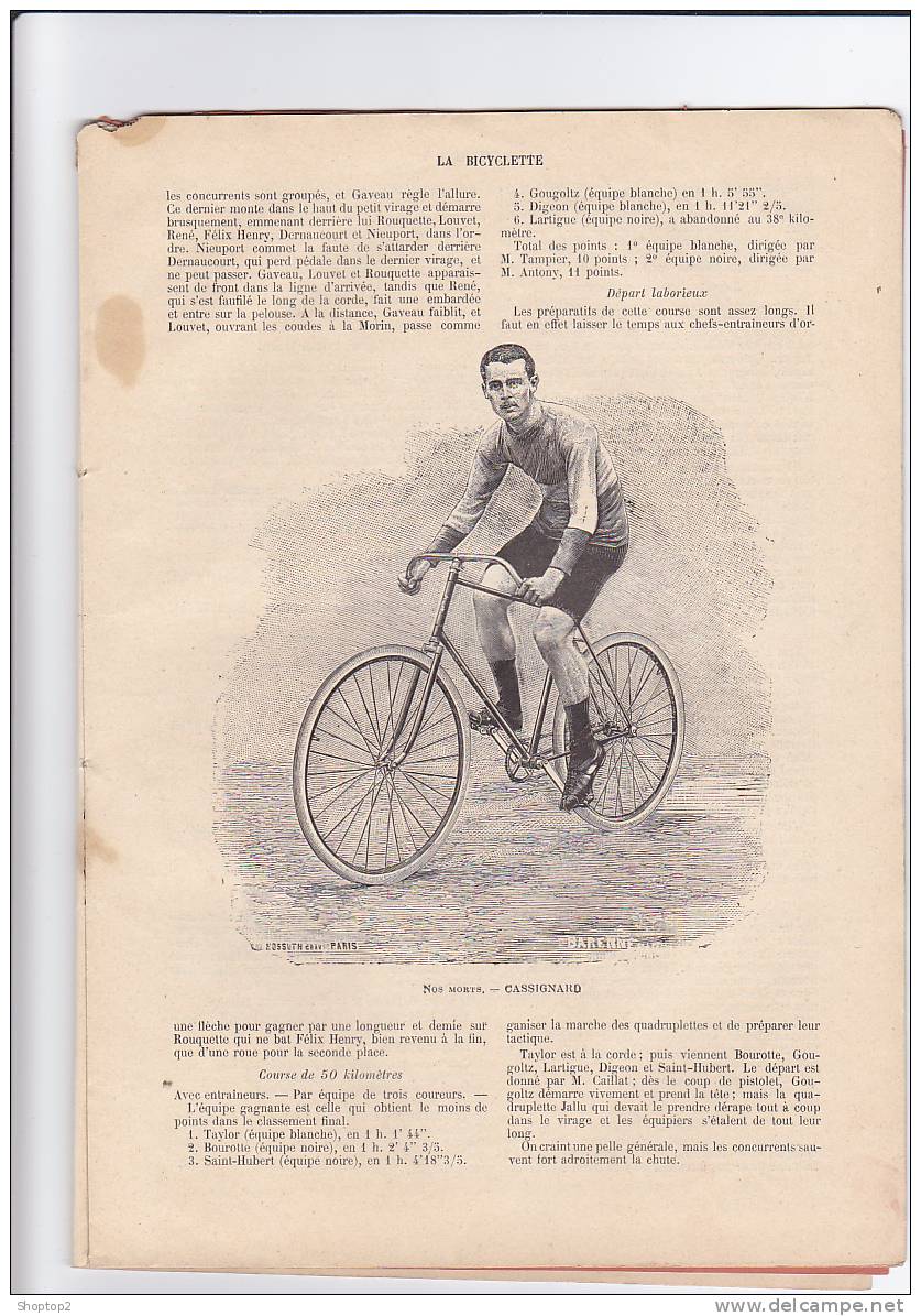 La Bicyclette - Revue Hebdomadaire Illustrée Du Cyclisme - - Ciclismo