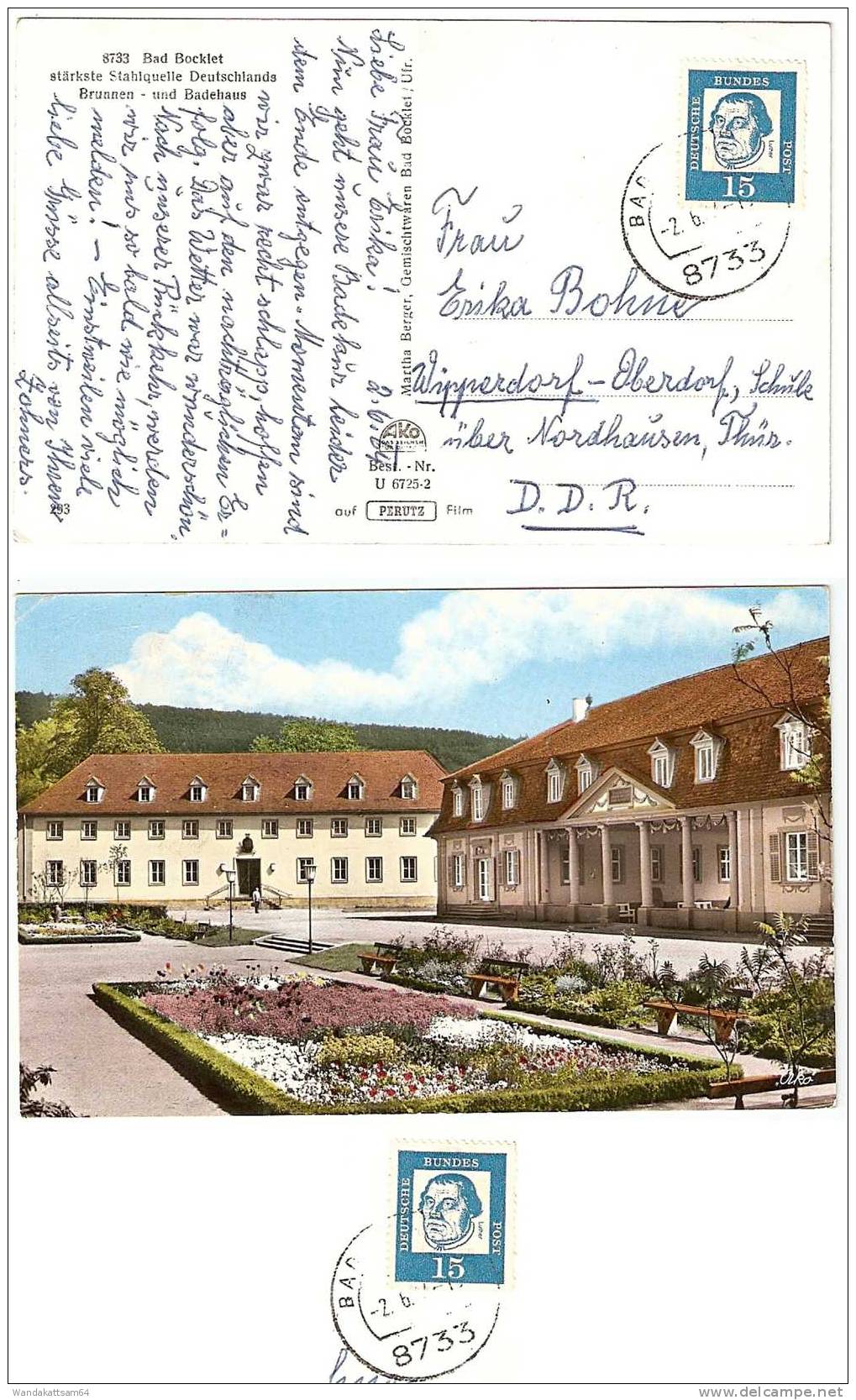 AK 67252 8733 Bad Bocklet Stärkste Stahlquelle Deutschlands Brunnen - Und Badehaus -2. 6. 64. --15 8733 BAD Bocklet - Bad Kissingen