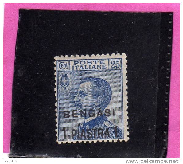 BENGASI 1911 SOPRASTAMPATO D'ITALIA ITALY OVERPRINTED 1 PI SU 25 C MNH - Other & Unclassified