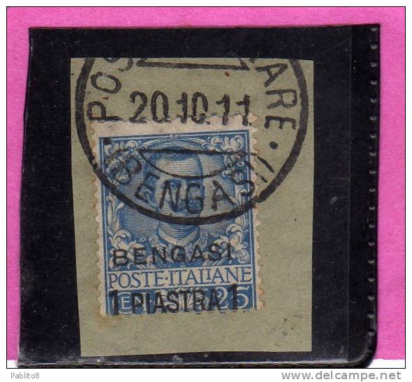 BENGASI 1901 SOPRASTAMPATO D'ITALIA ITALY OVERPRINTED 1 PI SU 25 C USATO SU FRAMMENTO USED ON PAPER OBLITERE' - Other & Unclassified