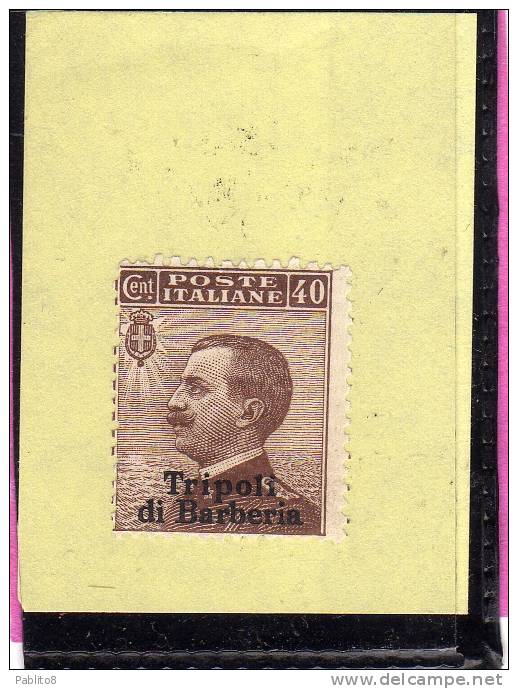 TRIPOLI DI BARBERIA 1909 SOPRASTAMPATO D´ITALIA ITALY OVERPRINTED CENT. 40 C MNH - Europese En Aziatische Kantoren