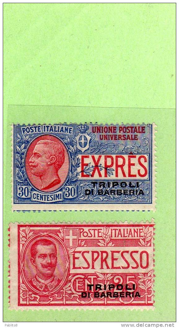 TRIPOLI DI BARBERIA 1909 ESPRESSI SPECIAL DELIVERY SERIE COMPLETA COMPLETE SET MNH - European And Asian Offices