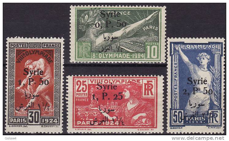 3709# SYRIE Y&T N° 149 à 152 * NEUF AVEC CHARNIERE PARIS JEUX OLYMPIQUES 1924 Cote 160 Euros - Andere & Zonder Classificatie