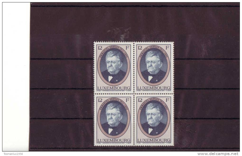 LUXEMBOURG 1990  HOMMES D´ETAT   BLOC DE 4 TIMBRES  TTBE / ** /  ( NEUF) - Unused Stamps