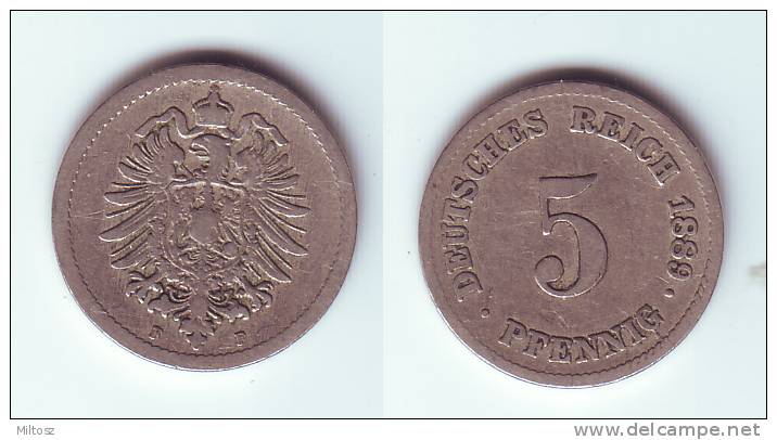 Germany 5 Pfennig 1889 F - 5 Pfennig