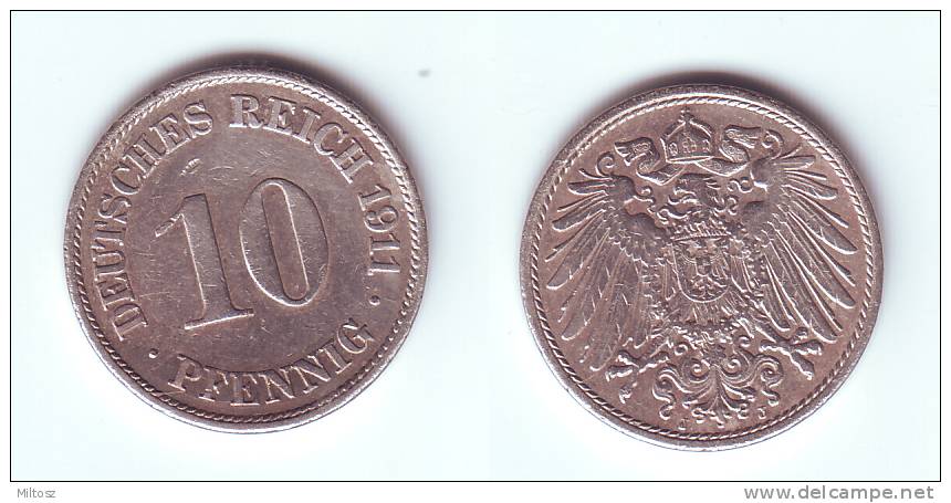 Germany 10 Pfennig 1911 J - 10 Pfennig