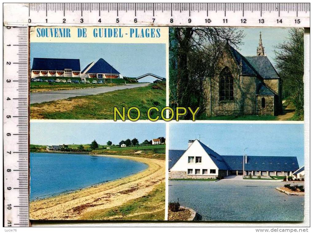 GUIDEL PLAGES -  4 Vues  : Village   Vacances, Chapelle N.D. De Pitié, Plage Du Bas Pouldu, Village Vacance  Air France - Guidel