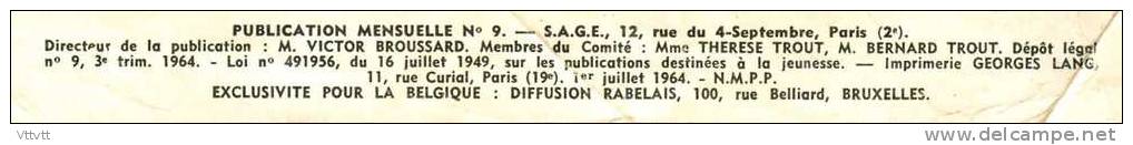 ROQUET BELLES-OREILLES, MENOTTES PAPILLONS, LES PIERRAFEU, N° 9 (1964) Editions S.A.G.E. - Autres & Non Classés