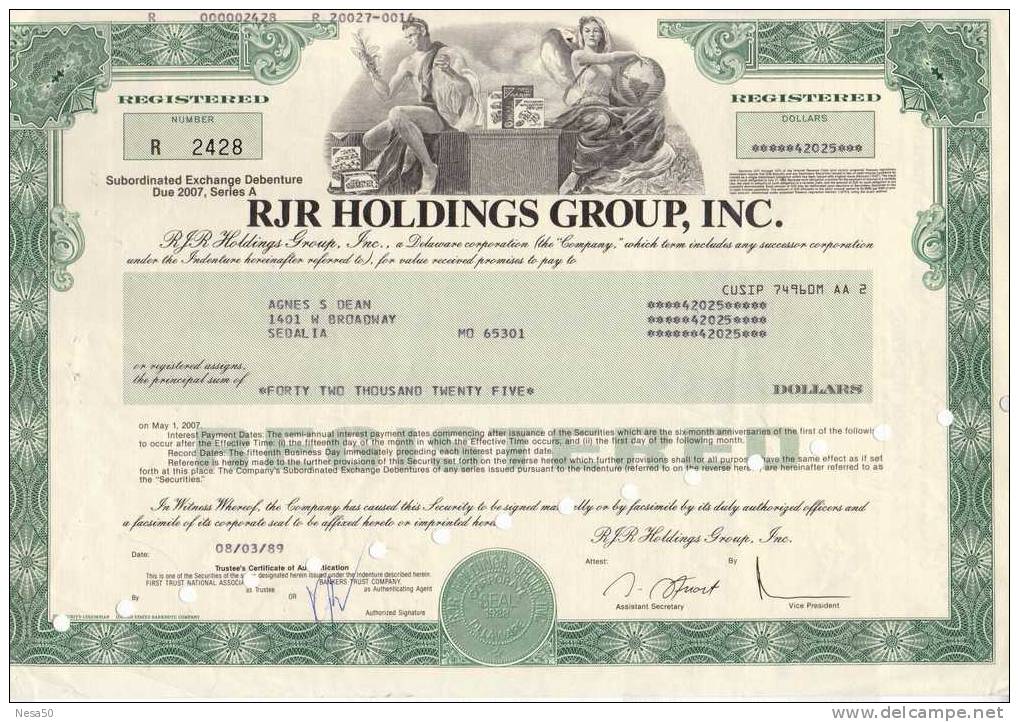 RJR Holdings Group, Inc. 8-3-1989  42.025 $ - P - R