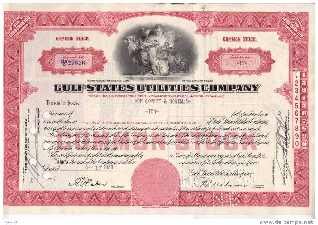 Gulf States Utilities Company, 17-9-1953 1- Shares - G - I