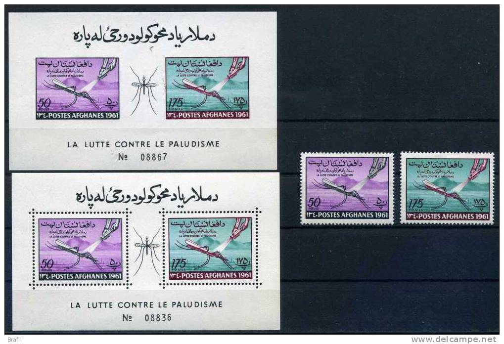 1961 Afghanistan, Lotta Alla Malaria Paludisme, Serie Completa Nuova (**) - Afghanistan
