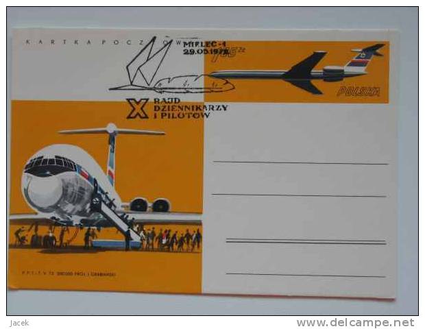 Polish Airlines LOT   /aviation Stamped Stationery - Cartoline Maximum