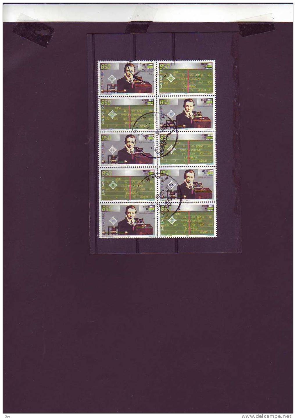 S: MARINO 1995 - Sassone  1458/59° (blocco)  - Marconi - Cento Anni Della Radio - Used Stamps