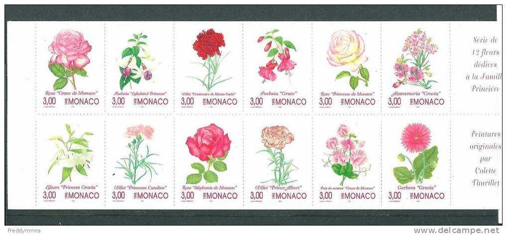 Monaco: Carnet 12 **   Fleurs - Booklets