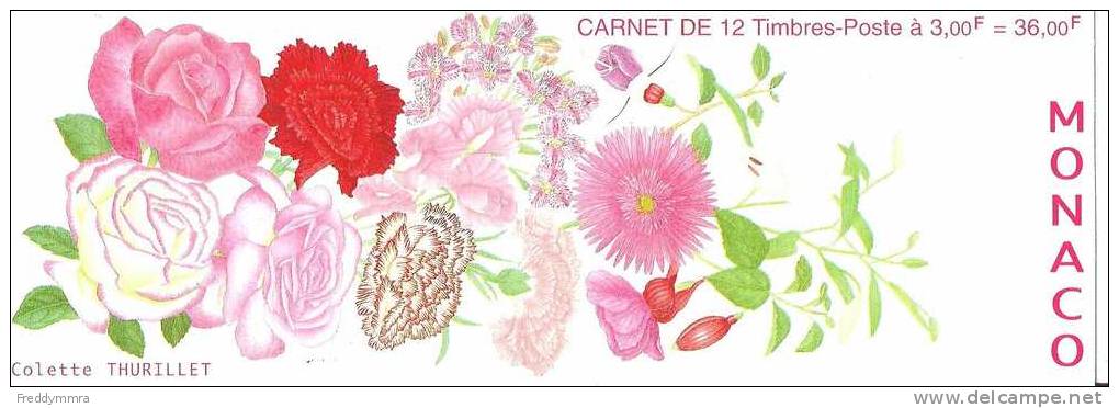 Monaco: Carnet 12 **   Fleurs - Markenheftchen