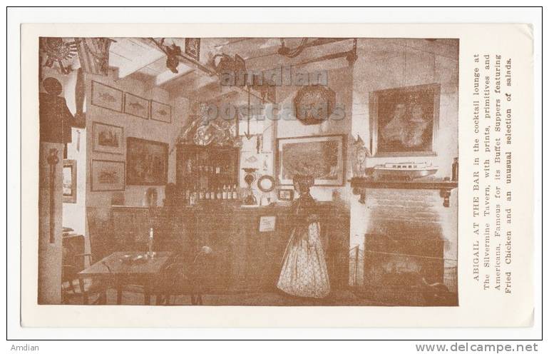 USA NORWALK, CONNECTICUT CT, THE SILVERMINE TAVERN COCTAIL LOUNGE 1950s-1960s Vintage Postcard - Norwalk