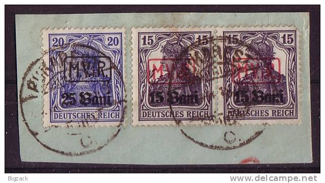 Dt. Besetzung Rumänien Briefstück Minr.2x 1,2 - Besetzungen 1914-18