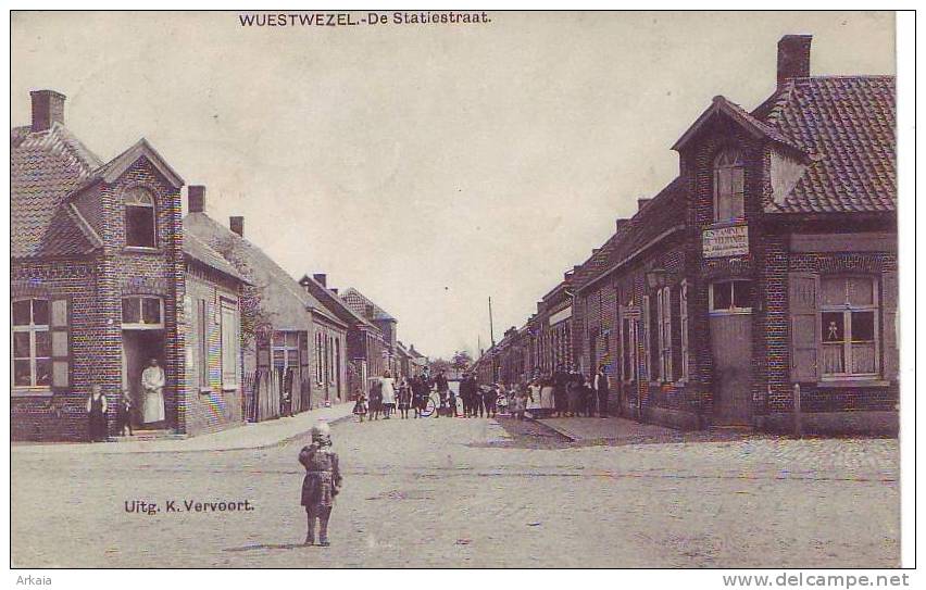 WUESTWEZEL = De Statielstraat - Carte Animée (1912) - Wuustwezel